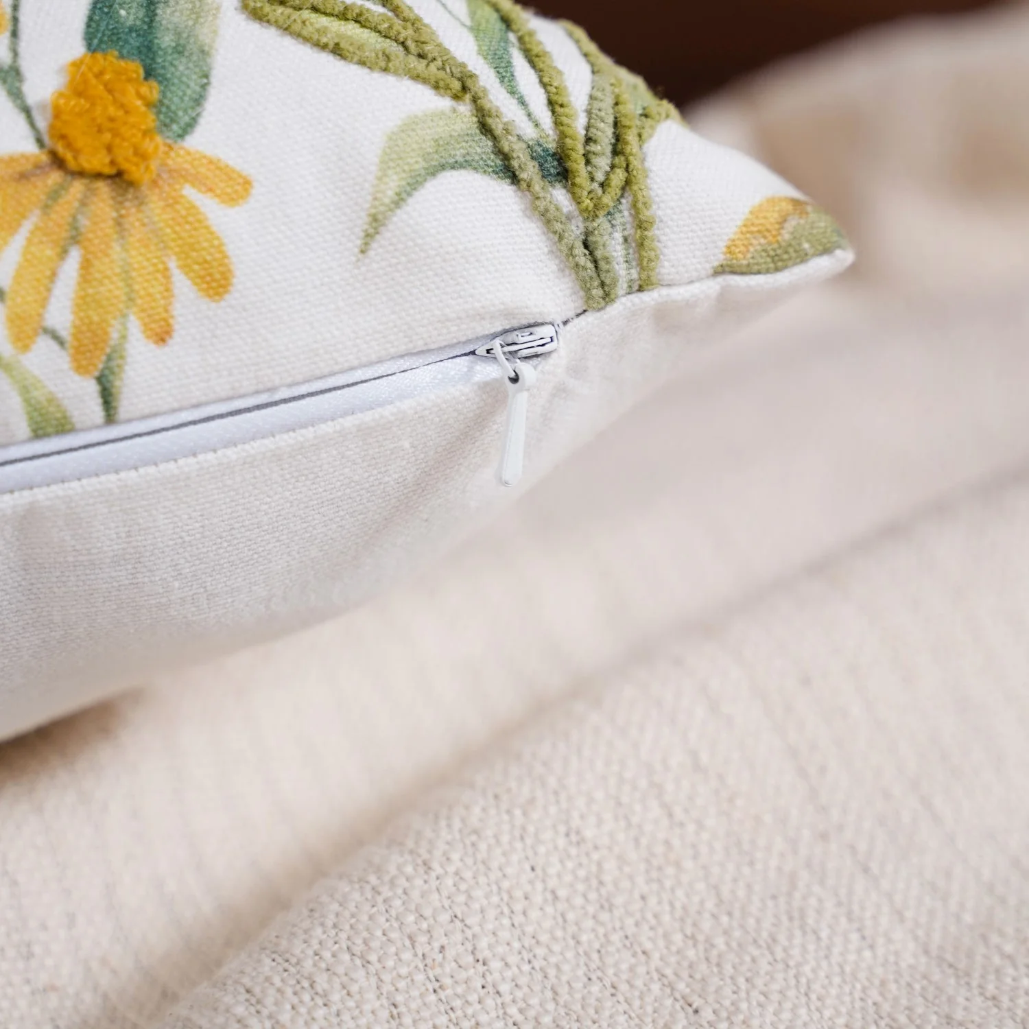 Blooming Embroidery Cotton Cushion Cover Set Of 2 40x40cm - Image 8