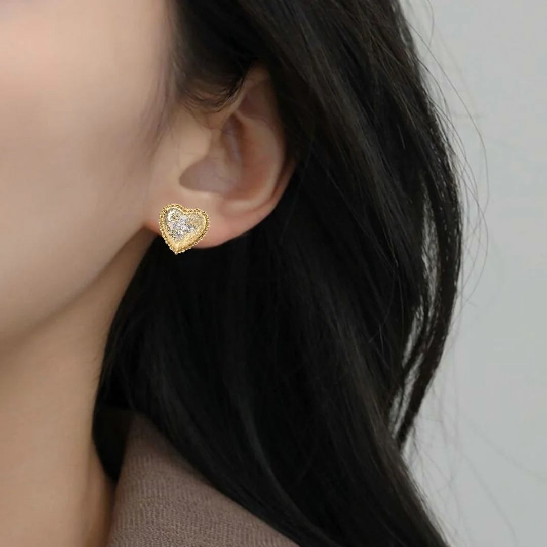 Blooming Heart Stud Earrings - Image 5