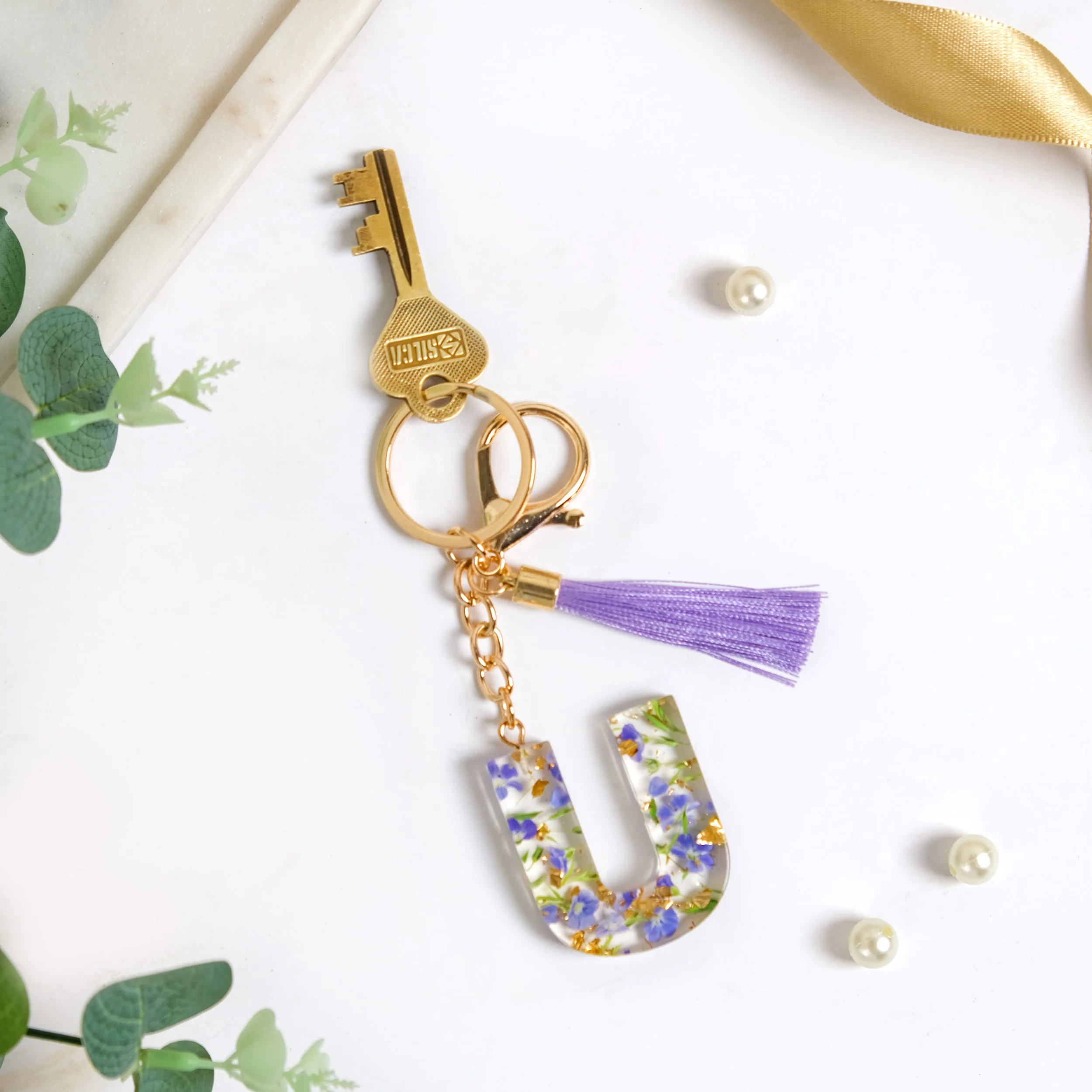Blooming Purple Fantasy U Resin Keyring - Image 8