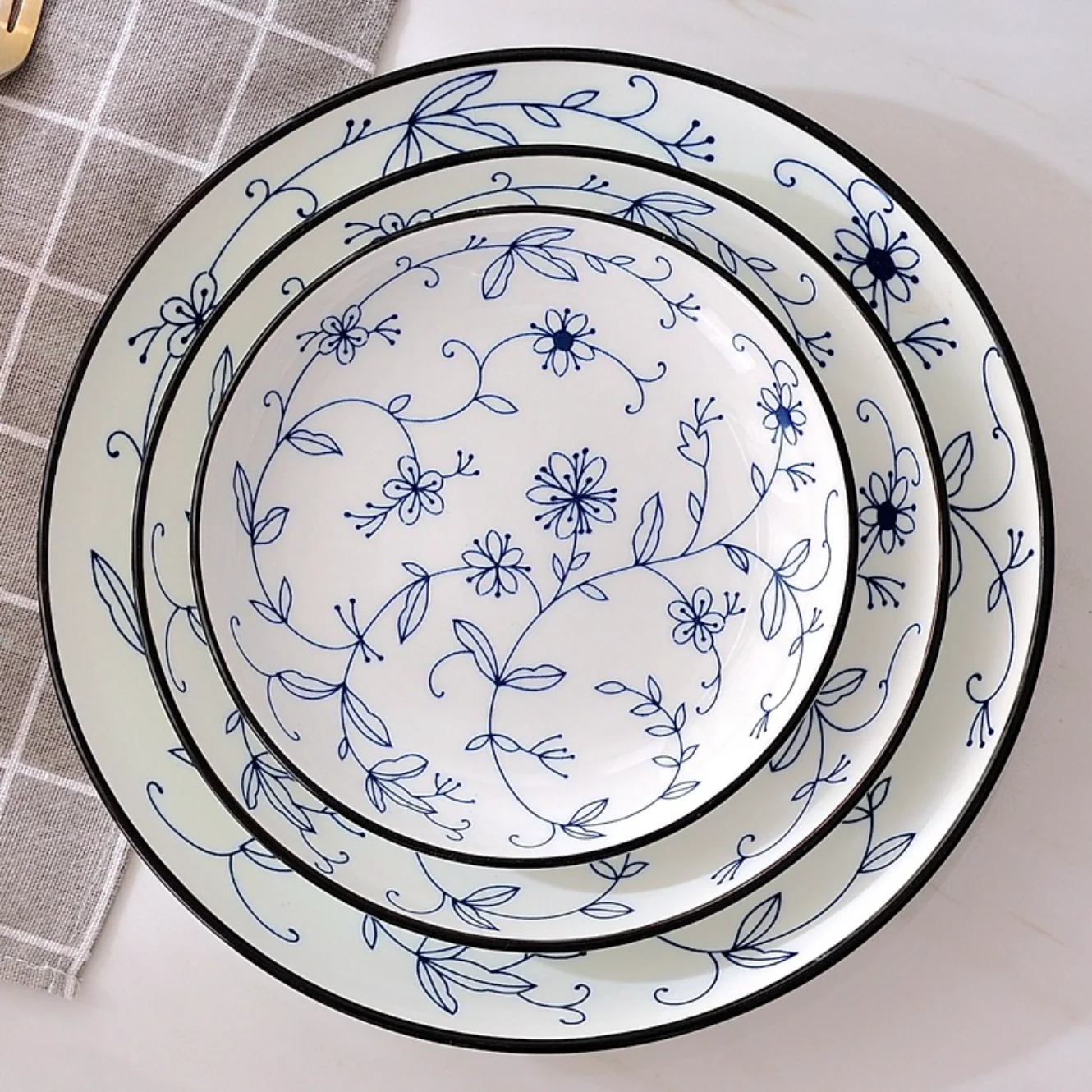 Blue and White Floral Snack Plate - Image 3