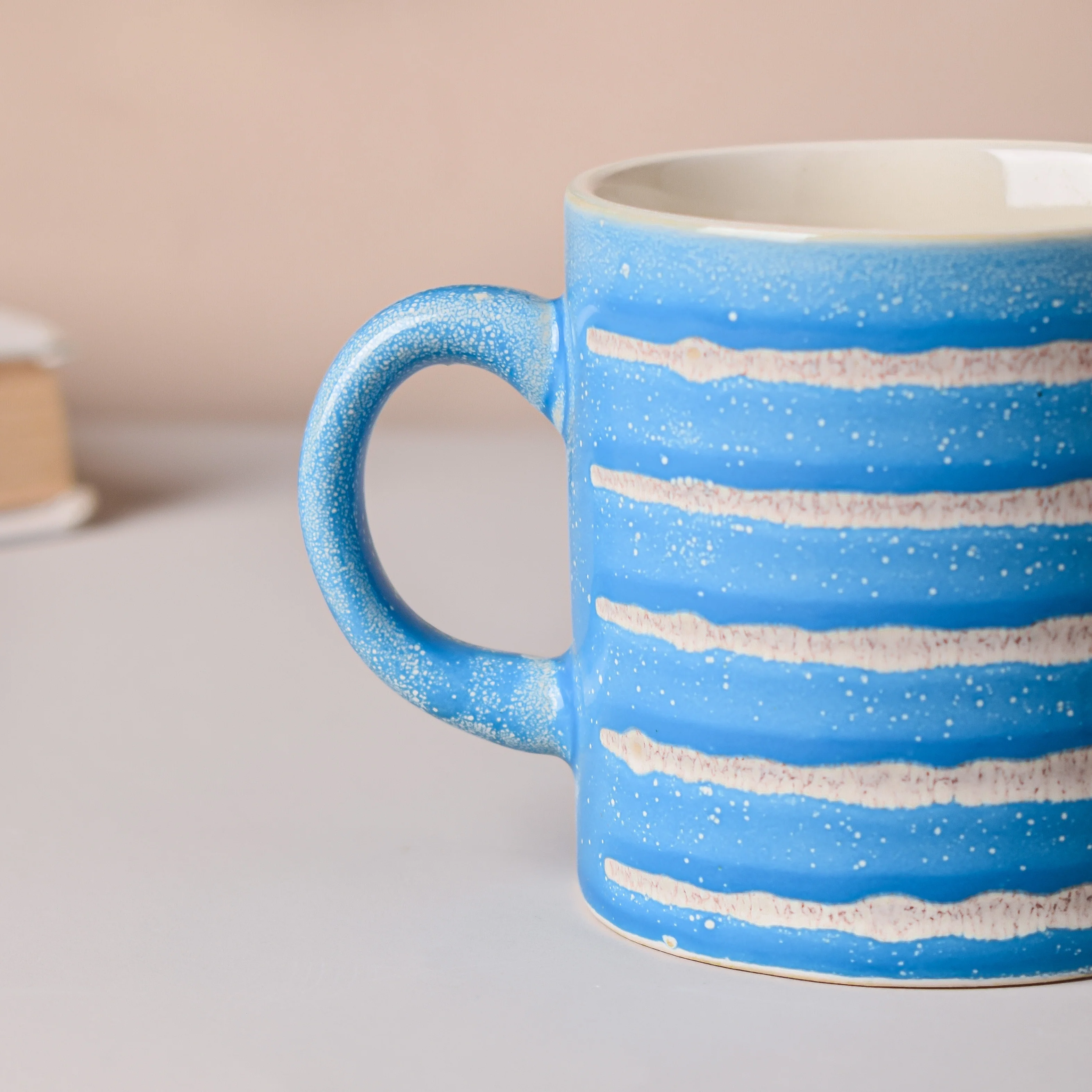 Blue And White Textured Cup Set 150 ml - Image 4