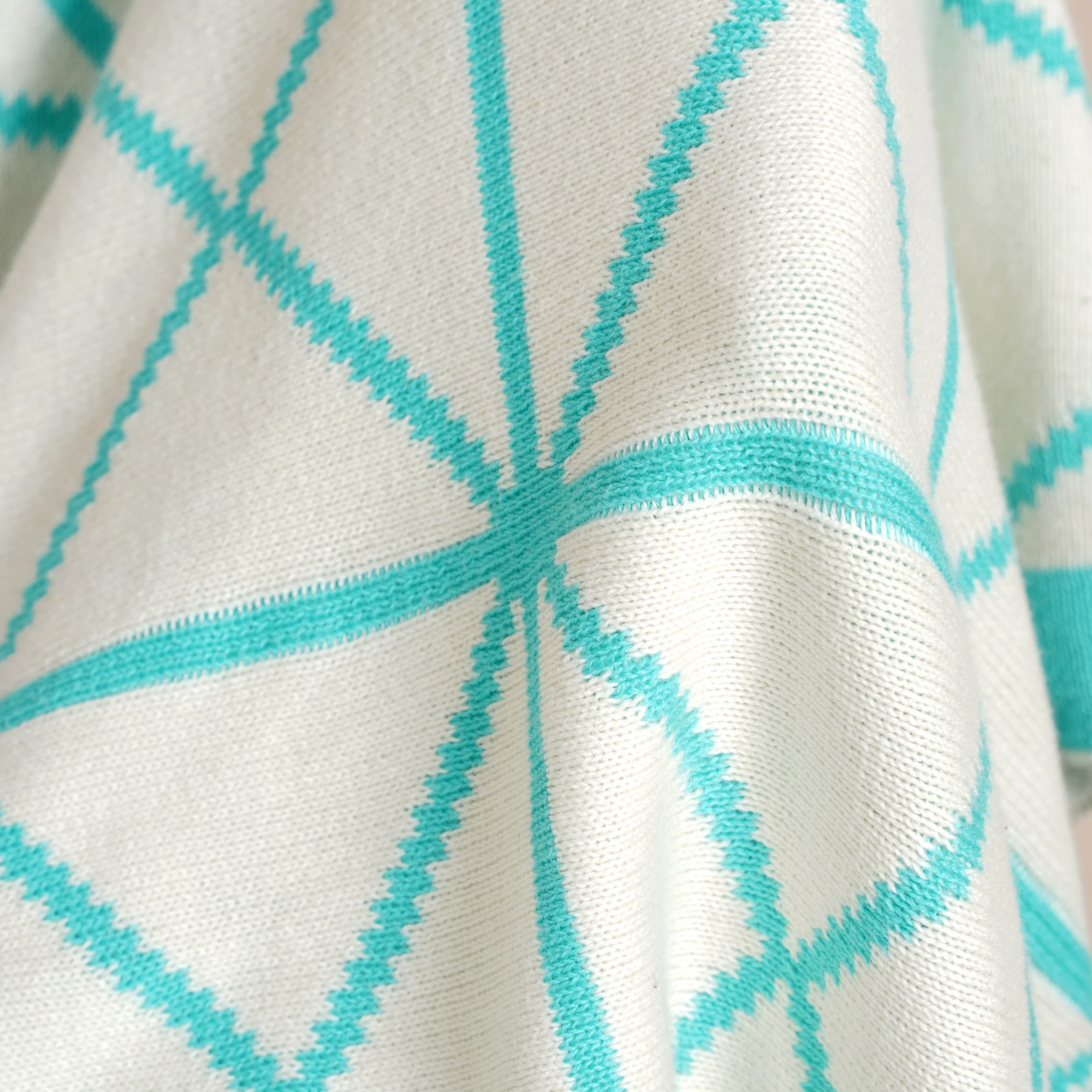 Blue and White Throw - Image 4
