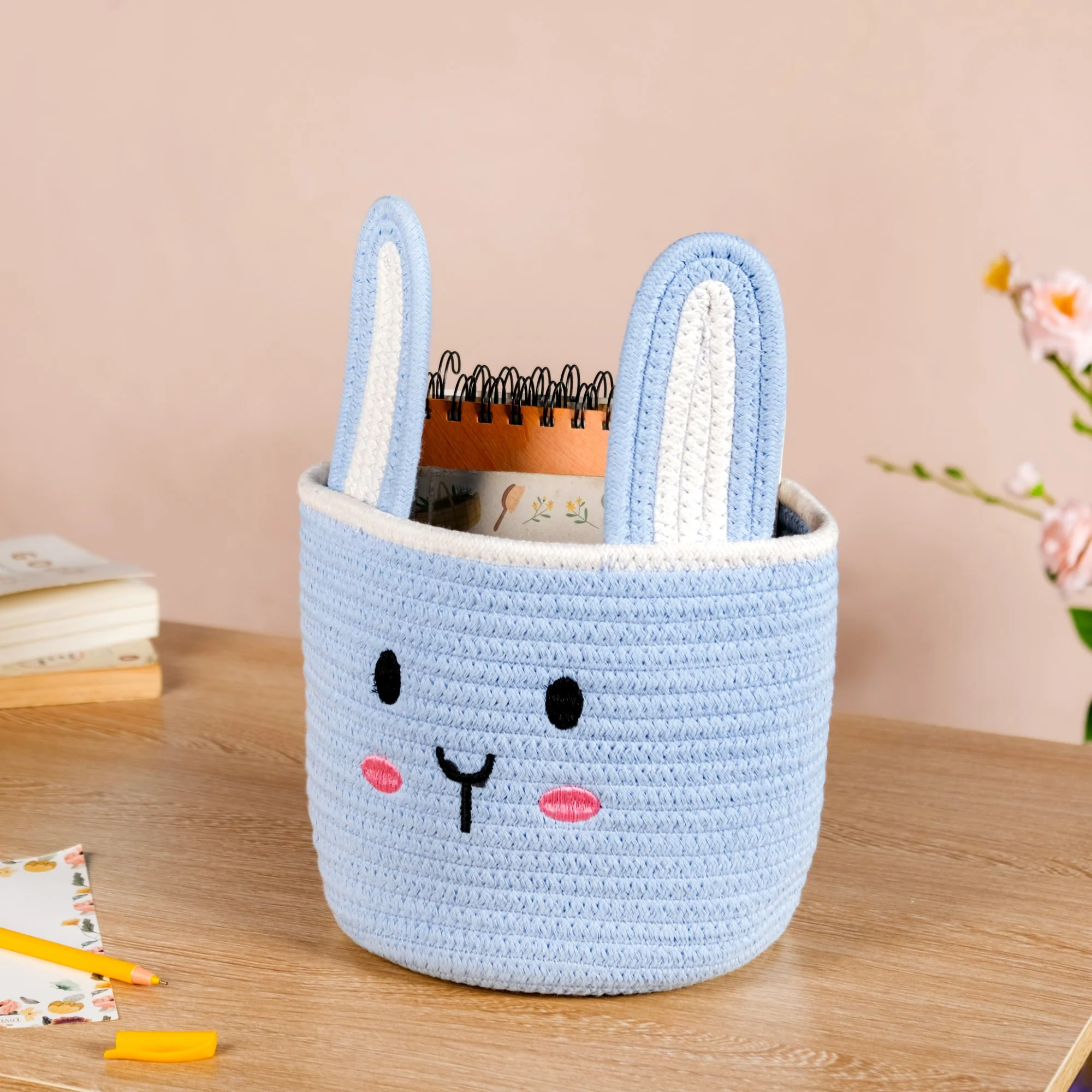 Blue Bunny Cotton Basket 17cm - Image 3