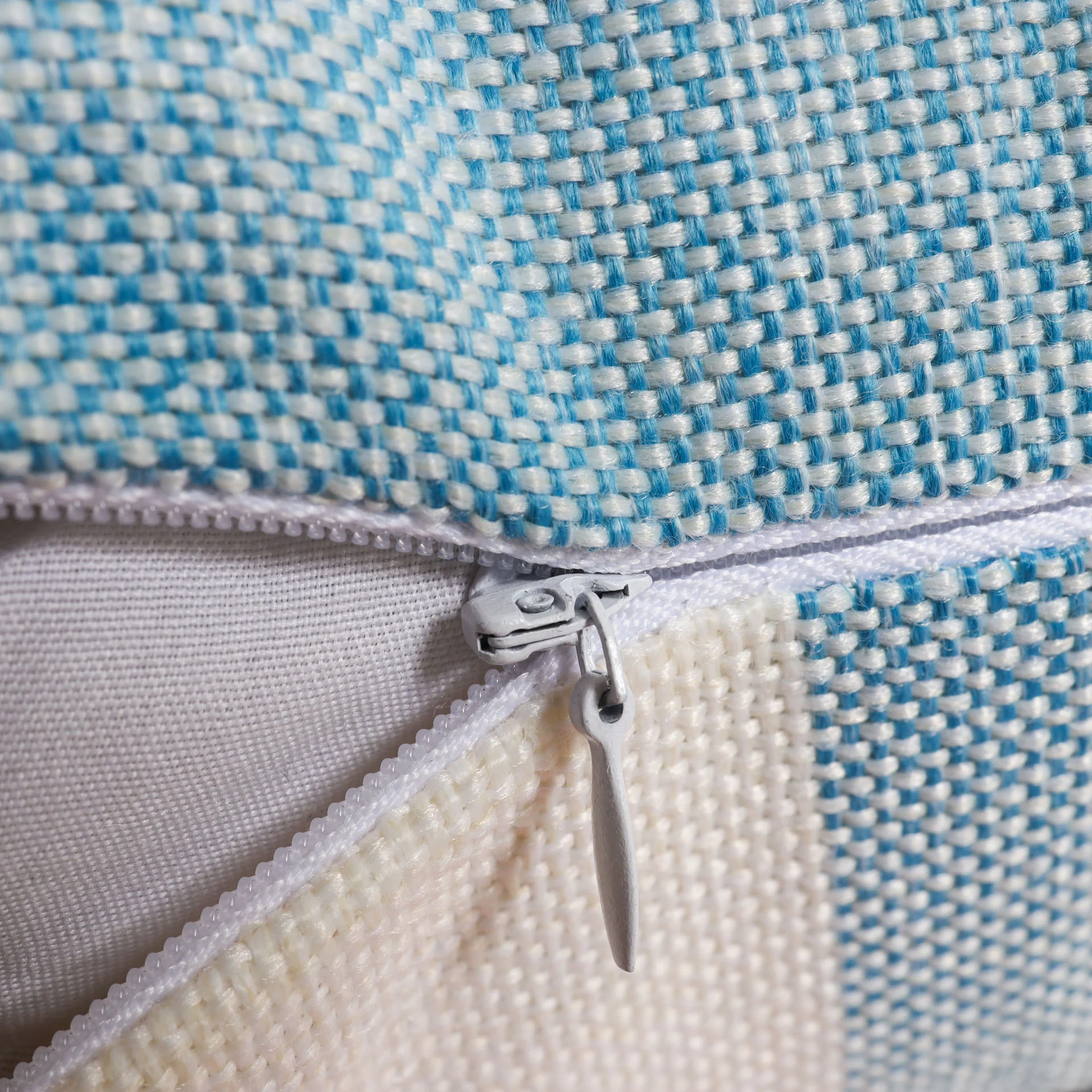 Blue Checkered Bed Pillow Cover - Image 3