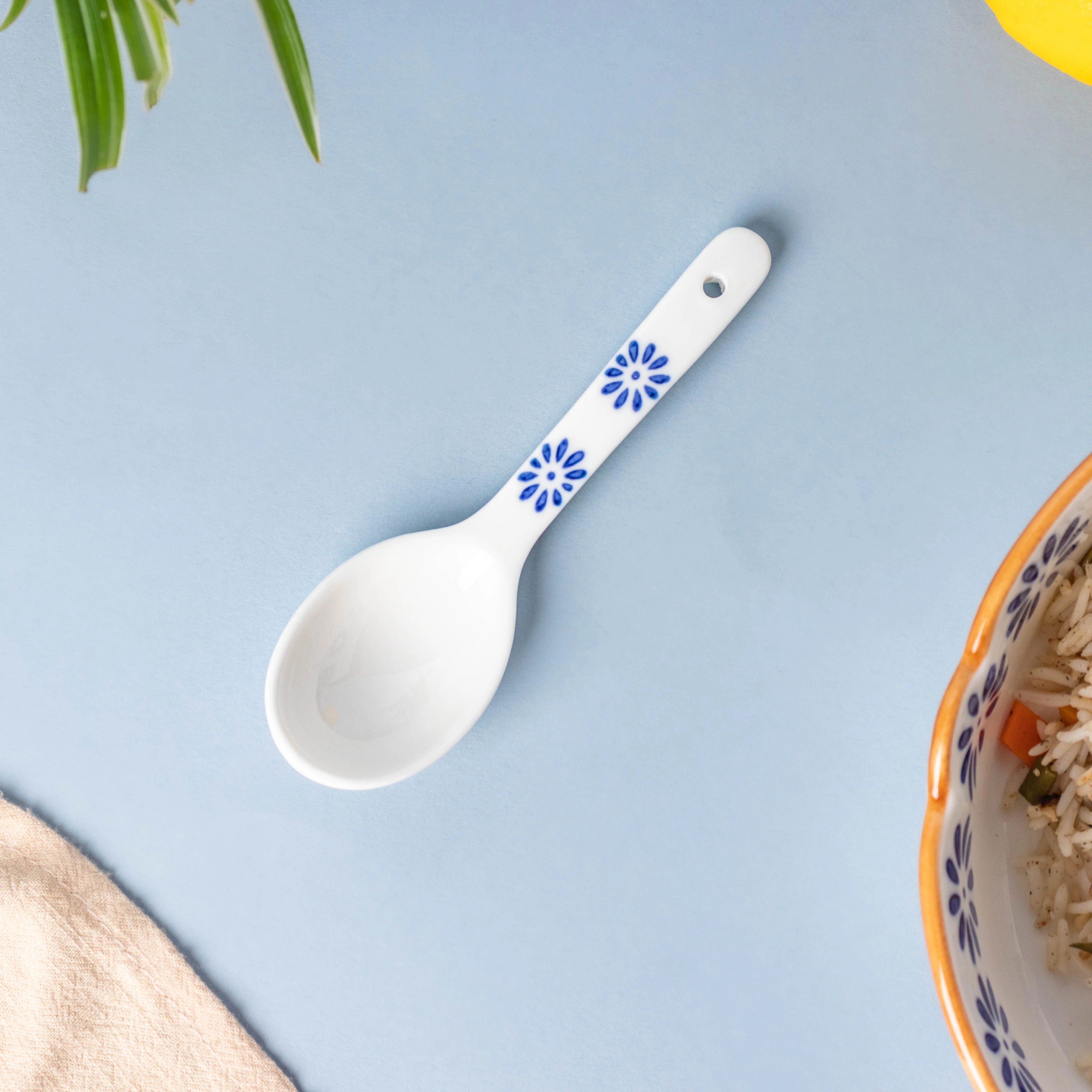 Blue Daisy Soup Spoon