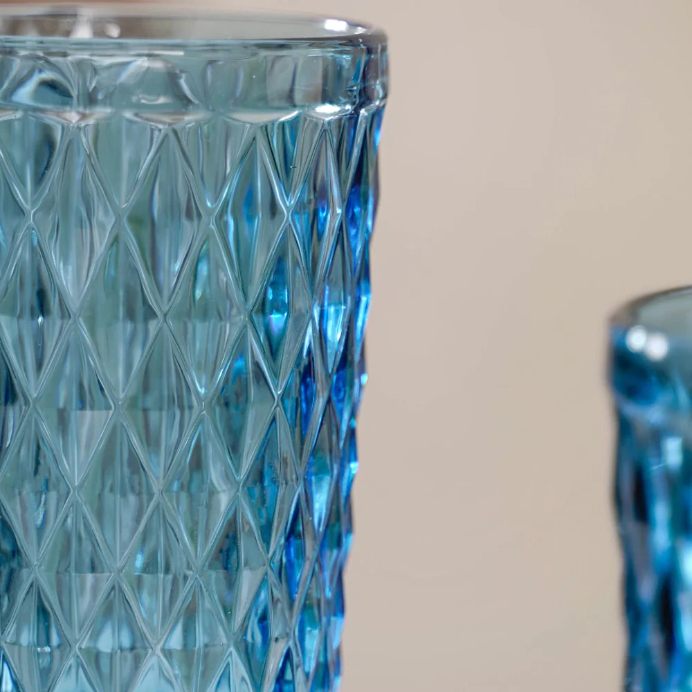 Blue Embossed Drinkware Set of 4 - Image 5