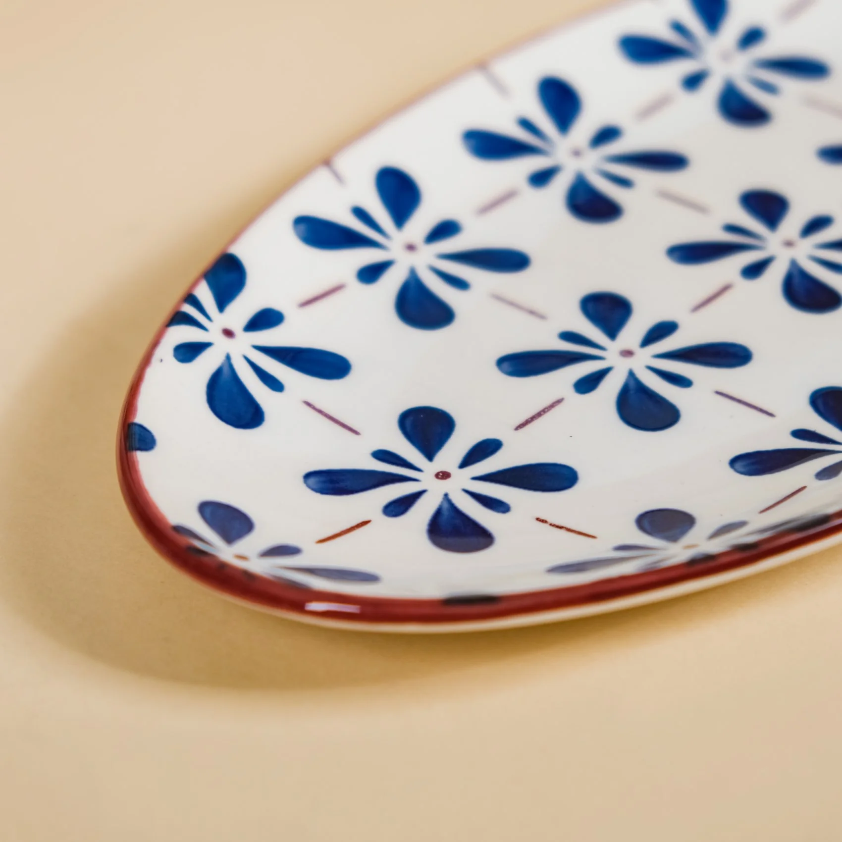 Blue Flower Oval Serving Platters Set Of 2 9 Inch - Image 11
