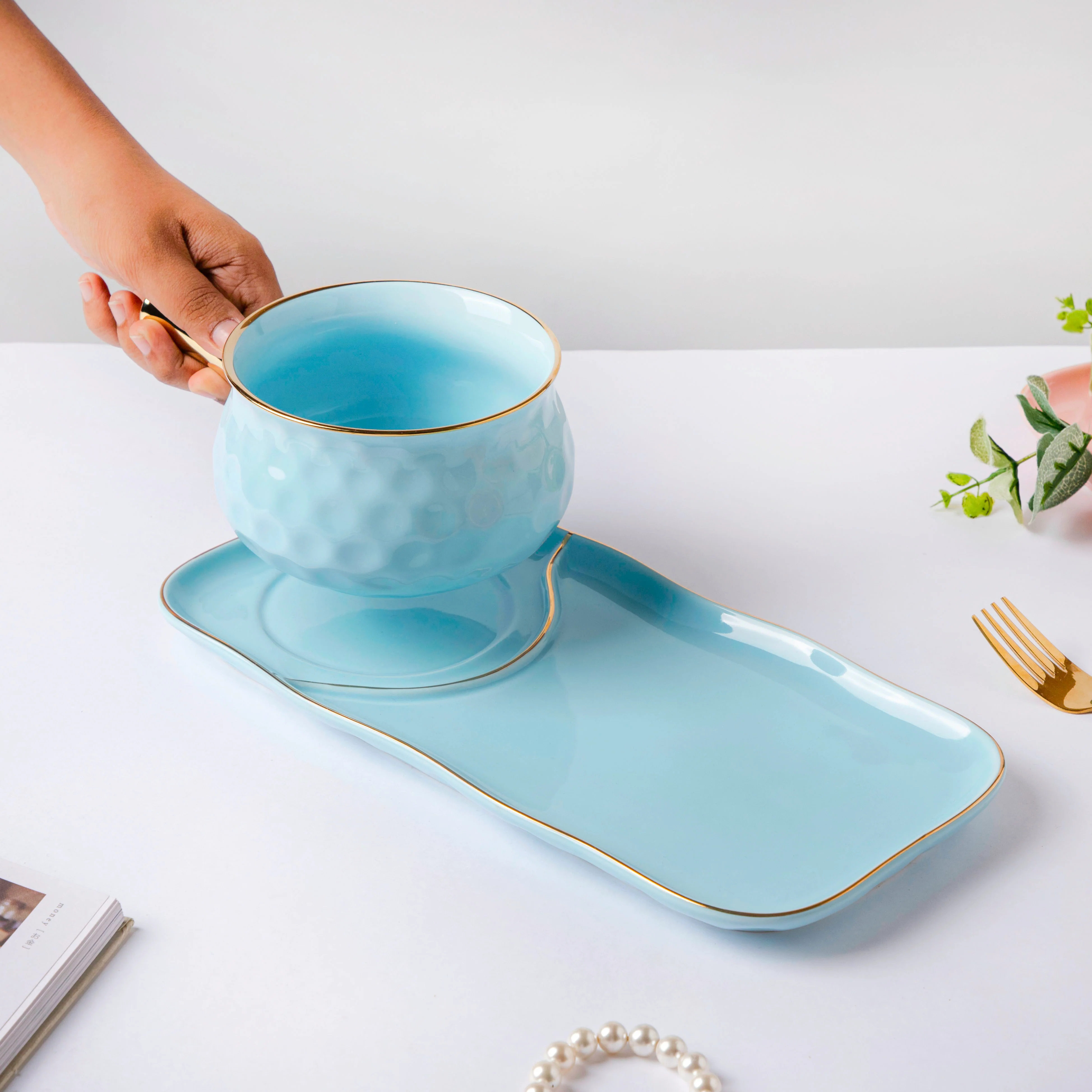 Blue Jay Pot And Plate Set - Image 2
