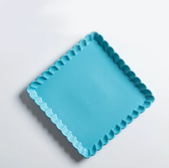 Blue Muffin Square Snack Dish 6 Inch - Image 3