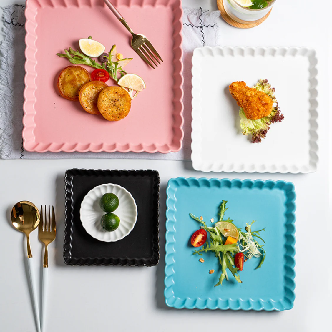Blue Muffin Square Snack Dish 6 Inch - Image 9