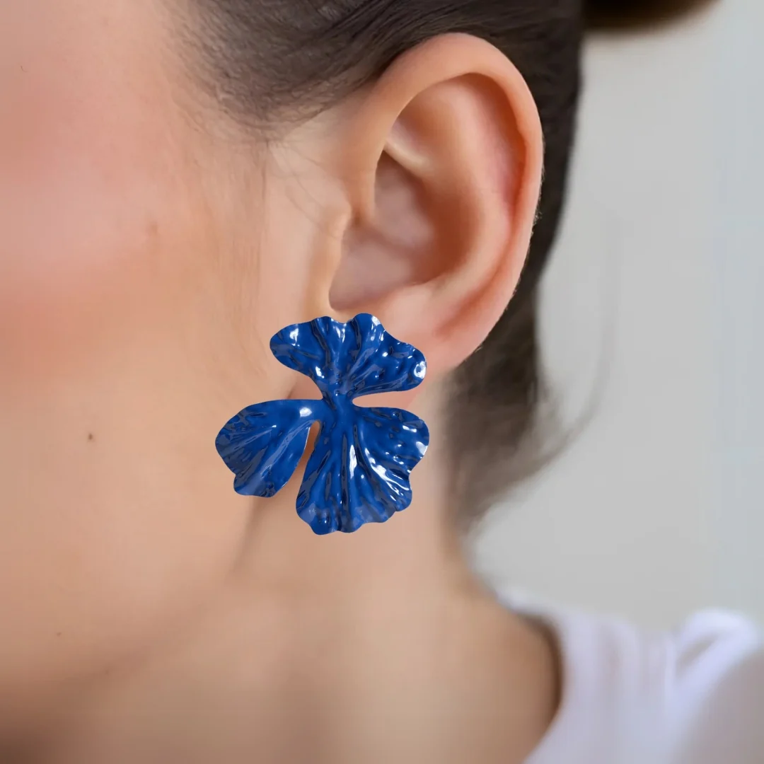 Blue Petal Earrings - Image 2