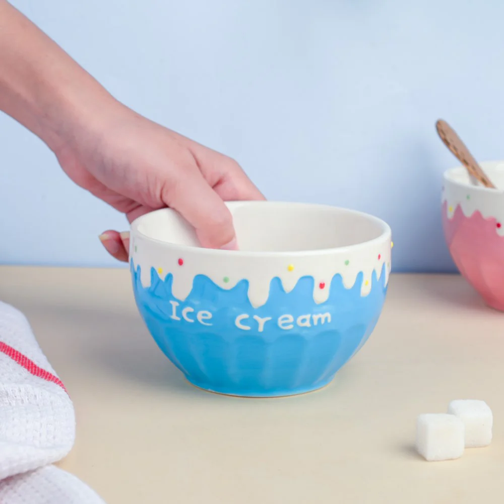 Blue Strawberry Ice Cream Bowl 400 ml - Image 2