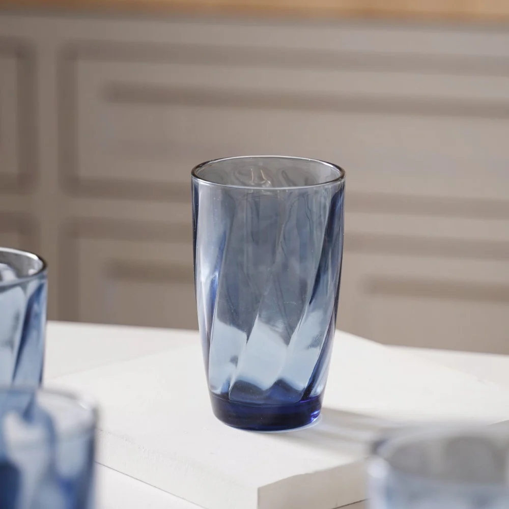 Blue Swirl Drinking Glass Set of 6 - Image 12
