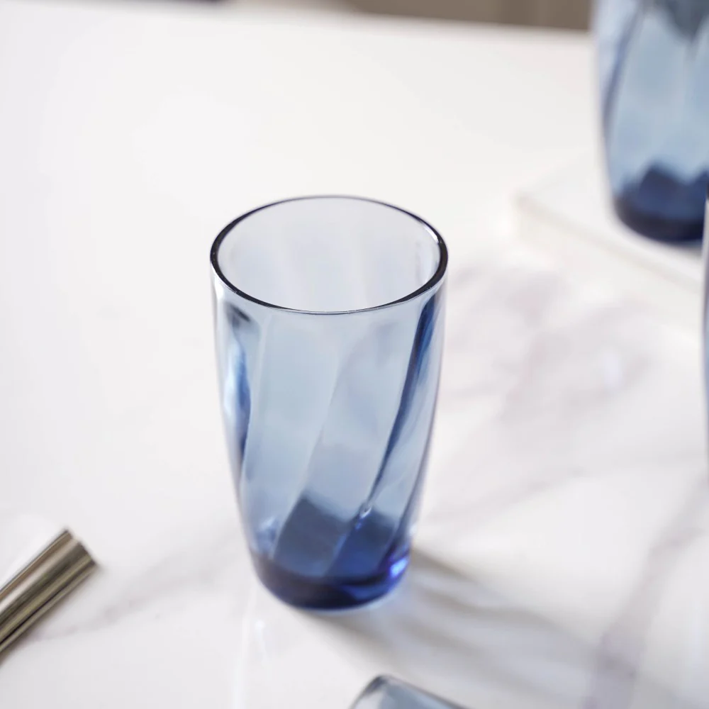 Blue Swirl Drinking Glass Set of 6 - Image 3