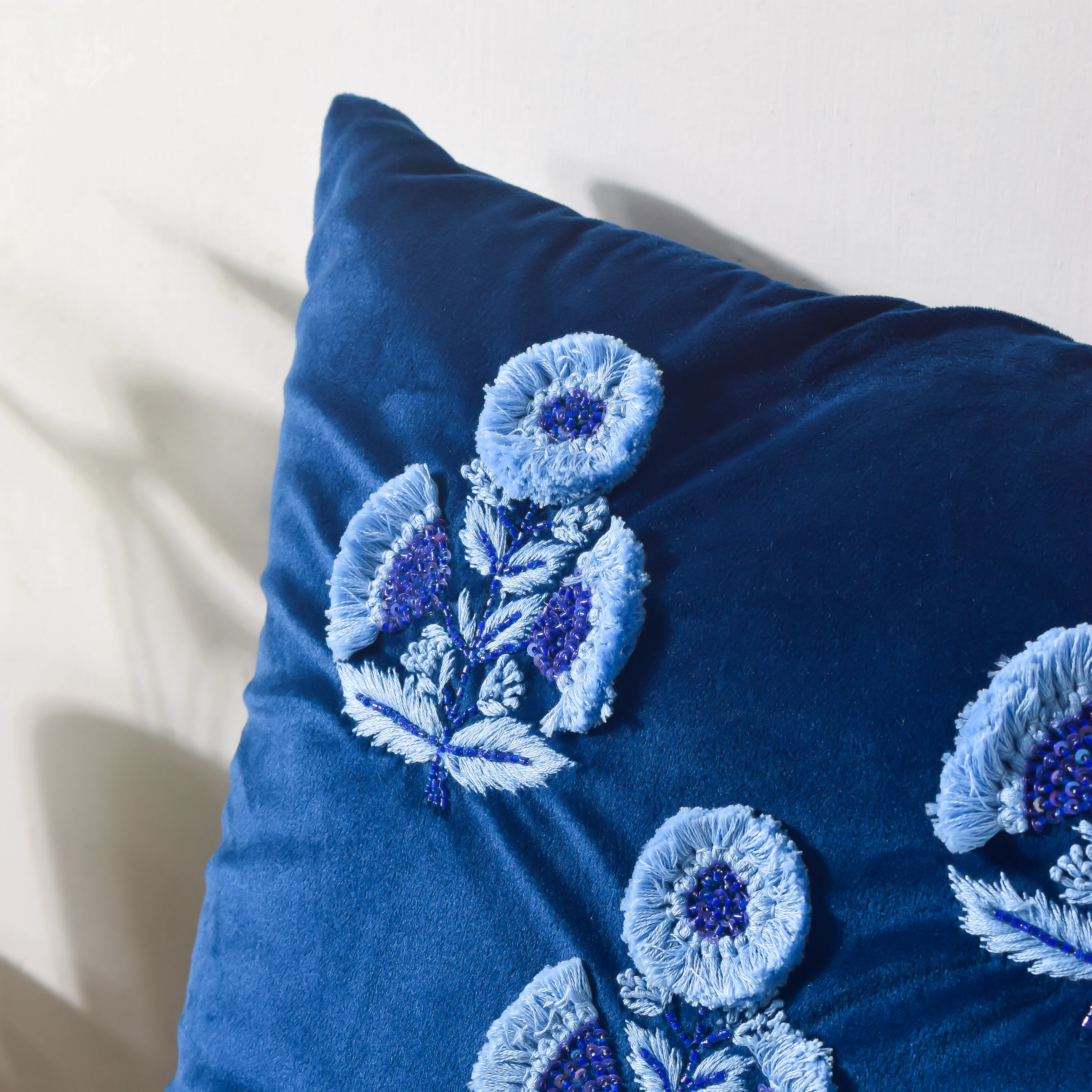 Blue Velvet Cushion Case 16 inch - Image 2