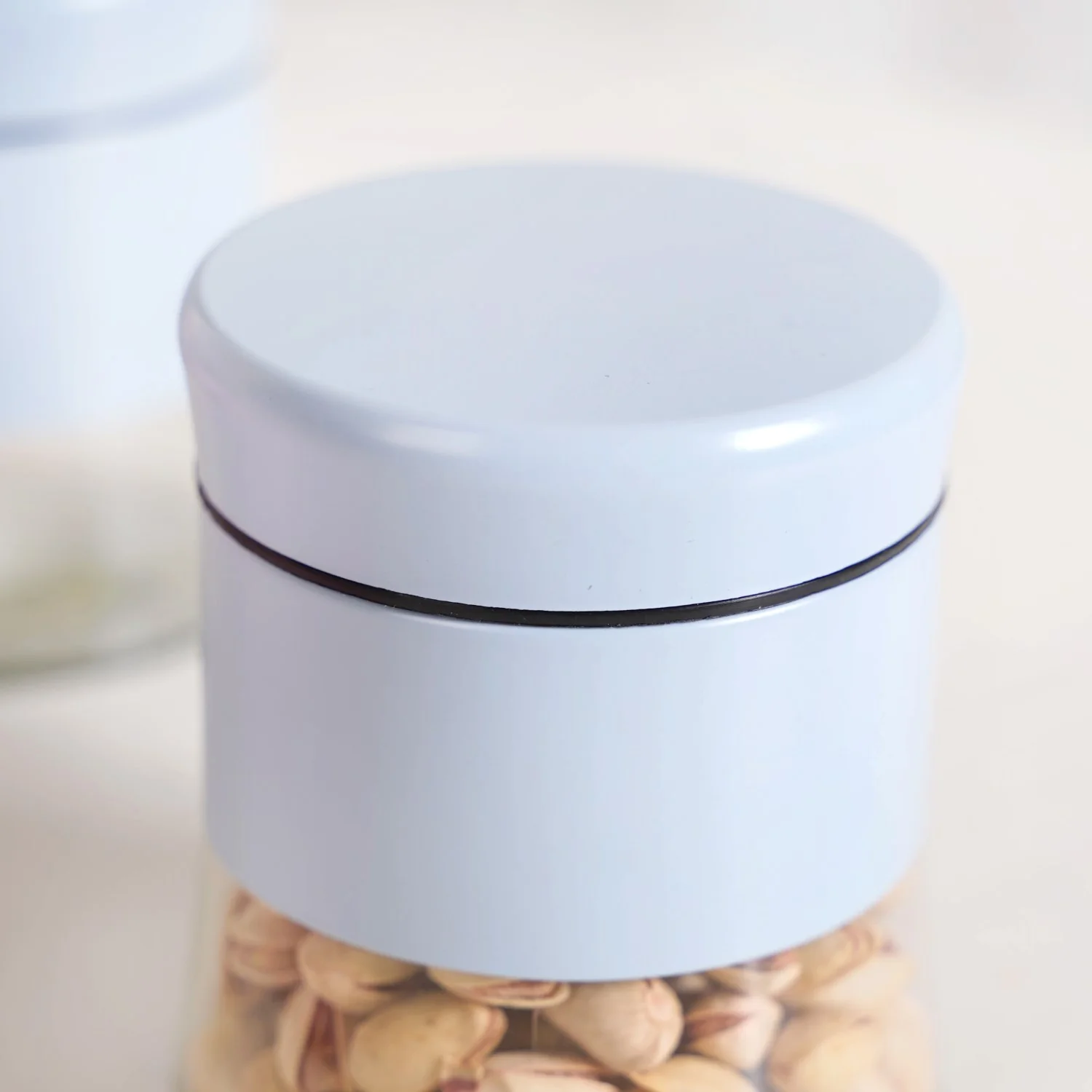 Blue Winnie Glass Jar With Metal Cover Set Of 4 600ml - Image 7