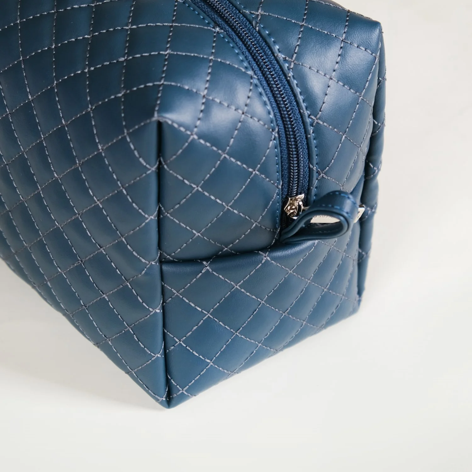 Bluish Grey Quilted Makeup Bags Set Of 3 - Image 9