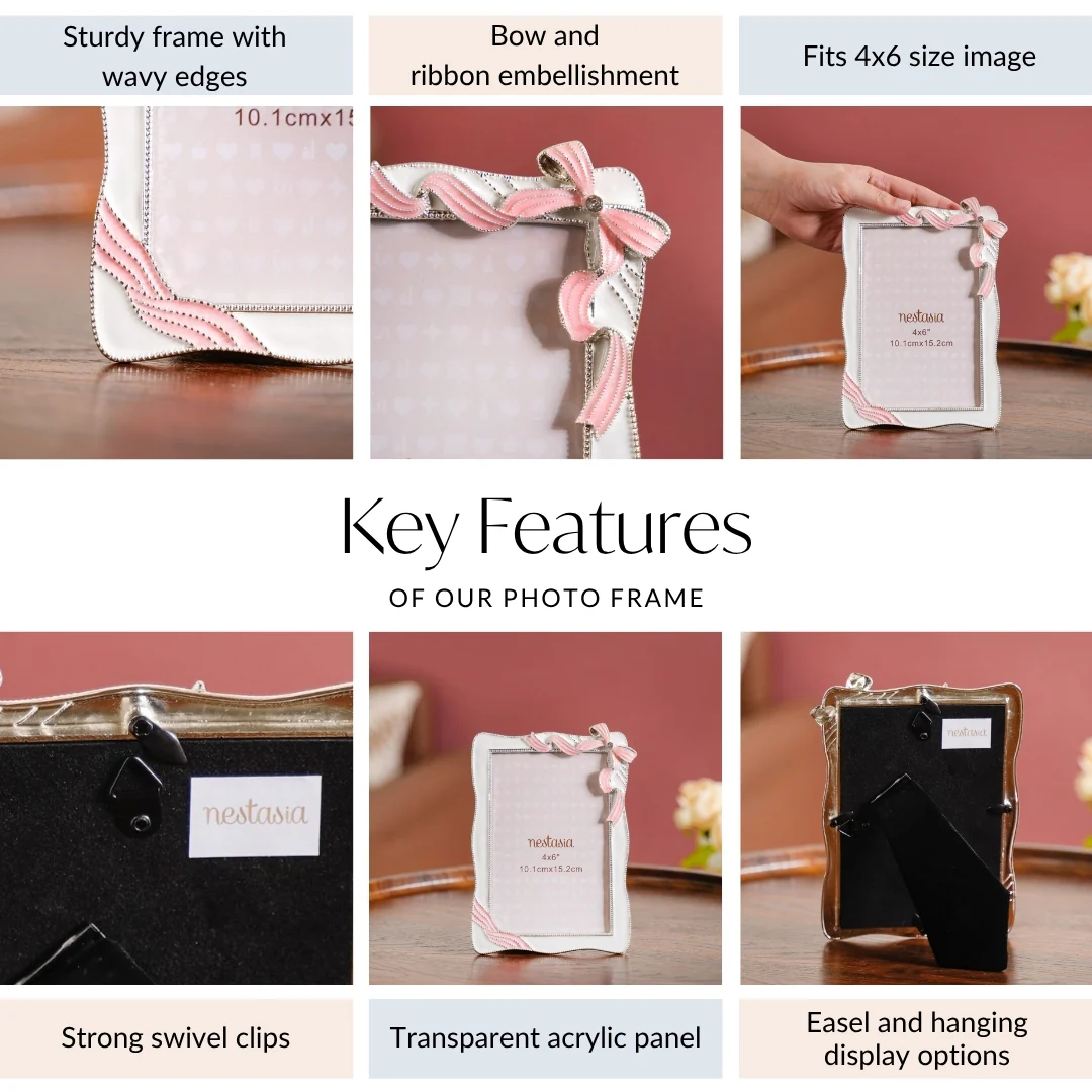 Blush Bow Photo Frame Small 10x15cm - Image 5