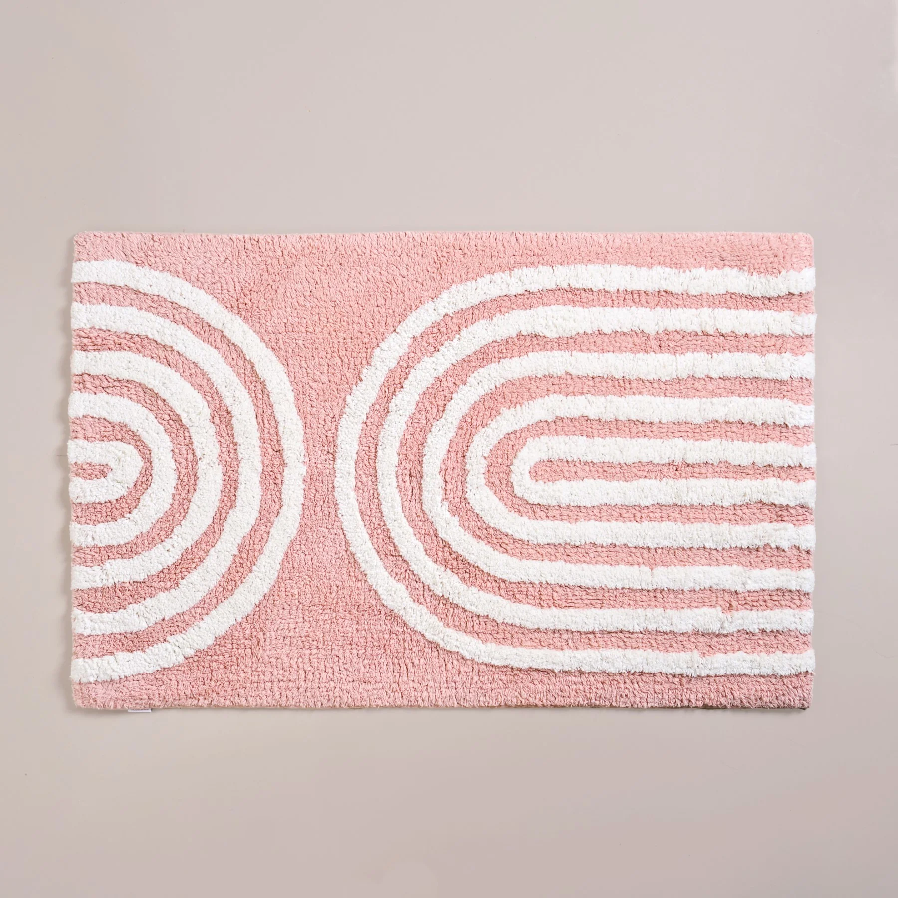 Blush Pink Anti Slip Tufted Cotton Floor Mat 82x52cm - Image 4