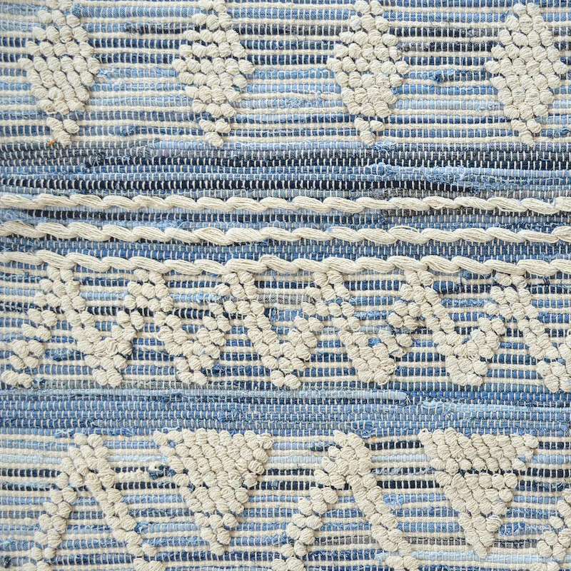 BOHO Kai Handwoven Rug - Blue & Natural - Image 4