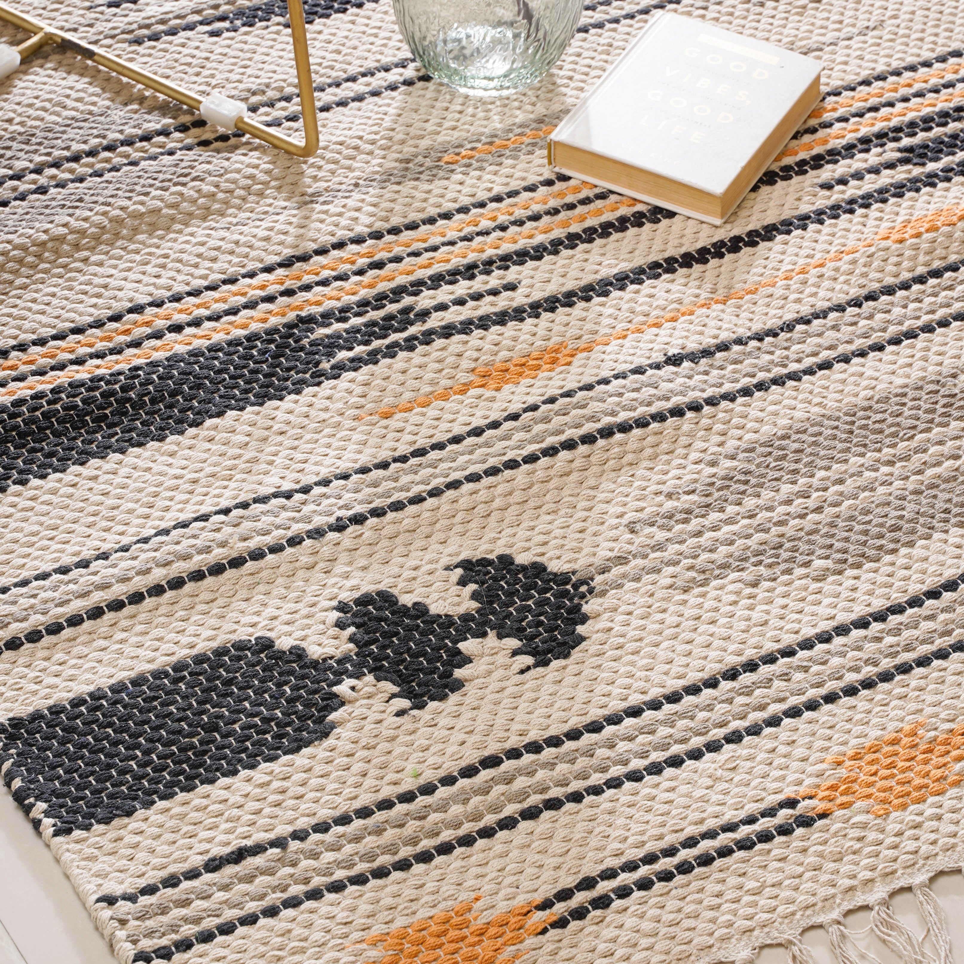 Boho Natural Cotton Living Room Rug - Image 3