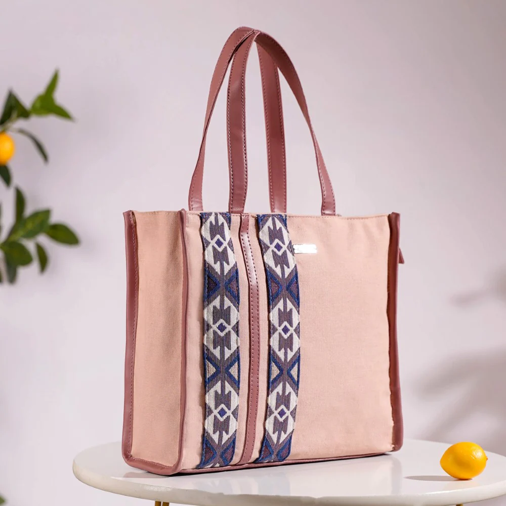 Boho Shopper Bag Pink Set Of 2 - Image 8