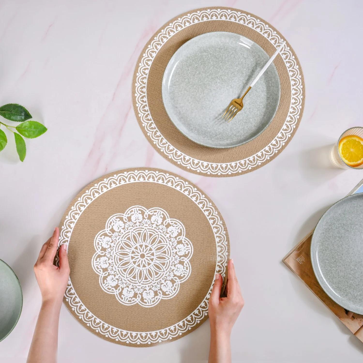 Boho White Mandala Table Mat Set Of 6 - Image 2