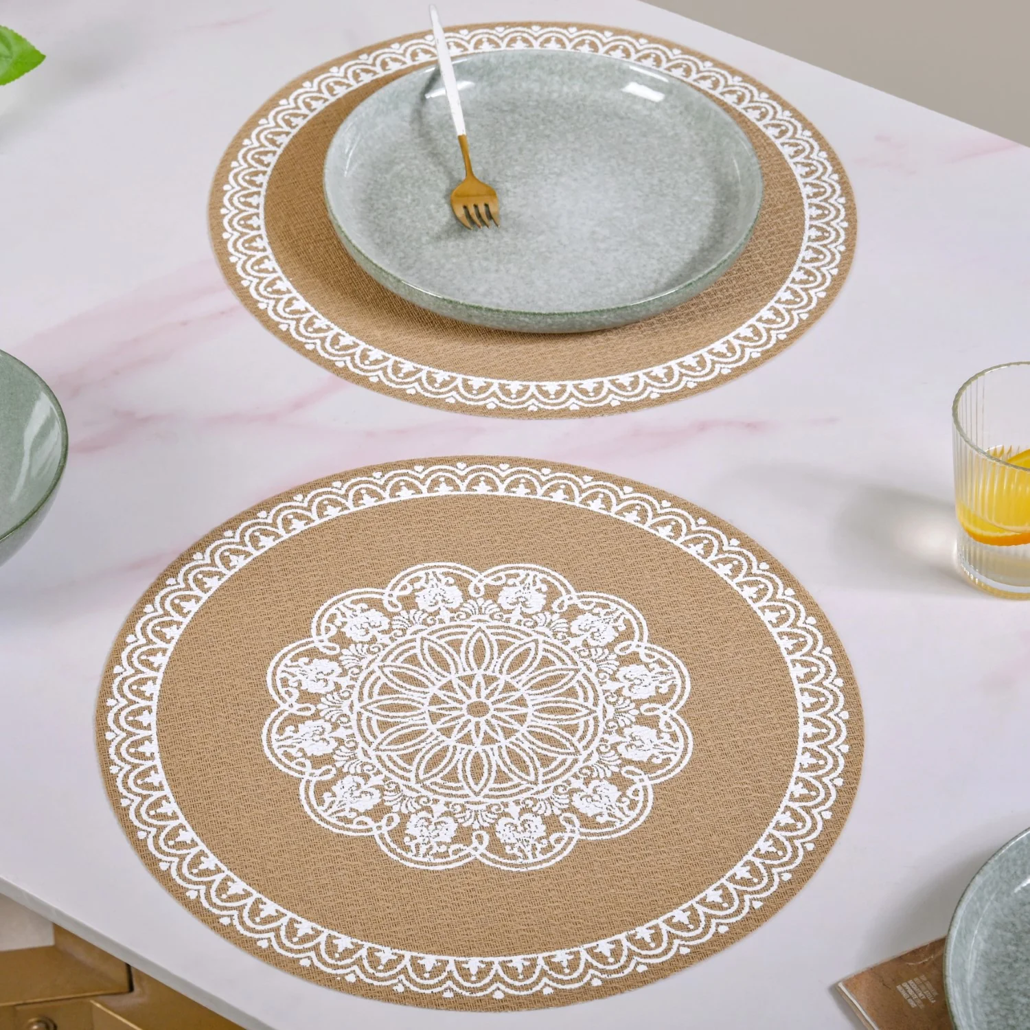 Boho White Mandala Table Mat Set Of 6 - Image 3