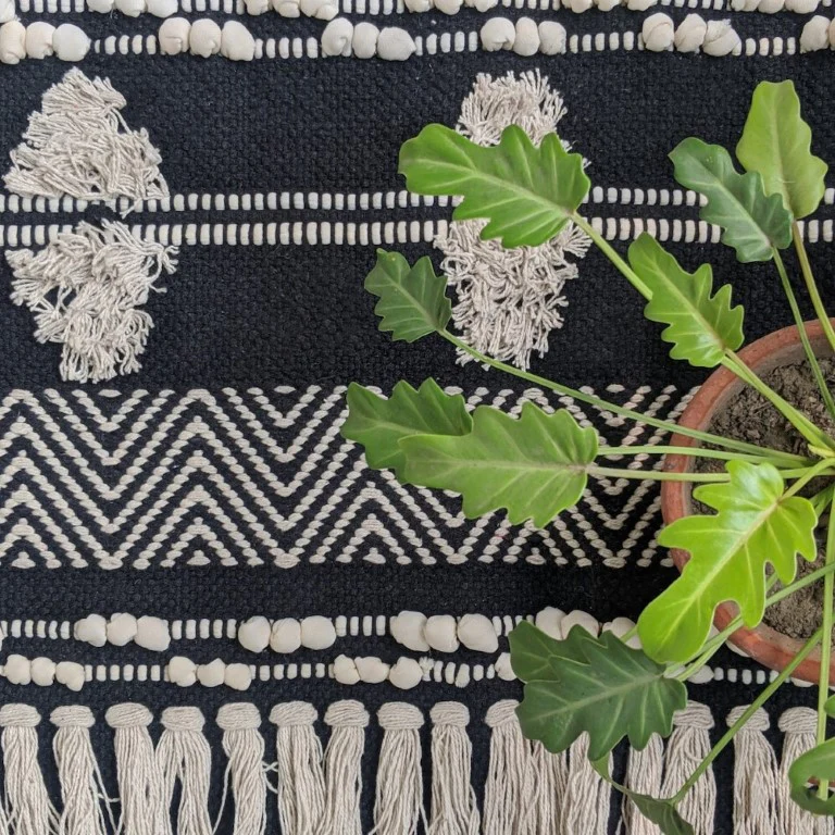 BOHO Tamara Hand Woven Rug - Black - Image 2