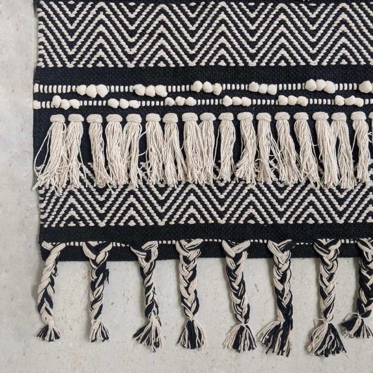 BOHO Tamara Hand Woven Rug - Black - Image 3