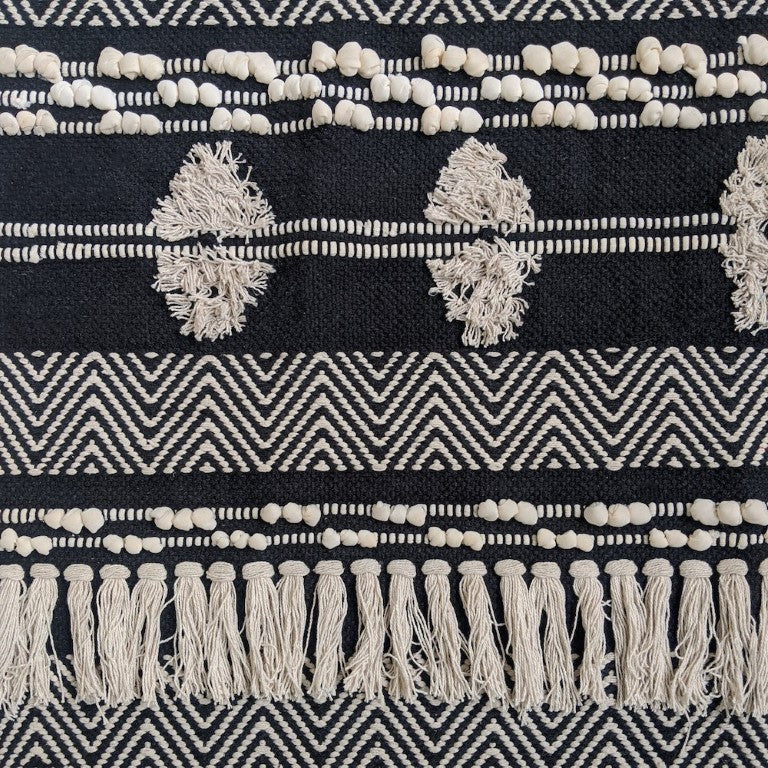 BOHO Tamara Hand Woven Rug - Black - Image 6