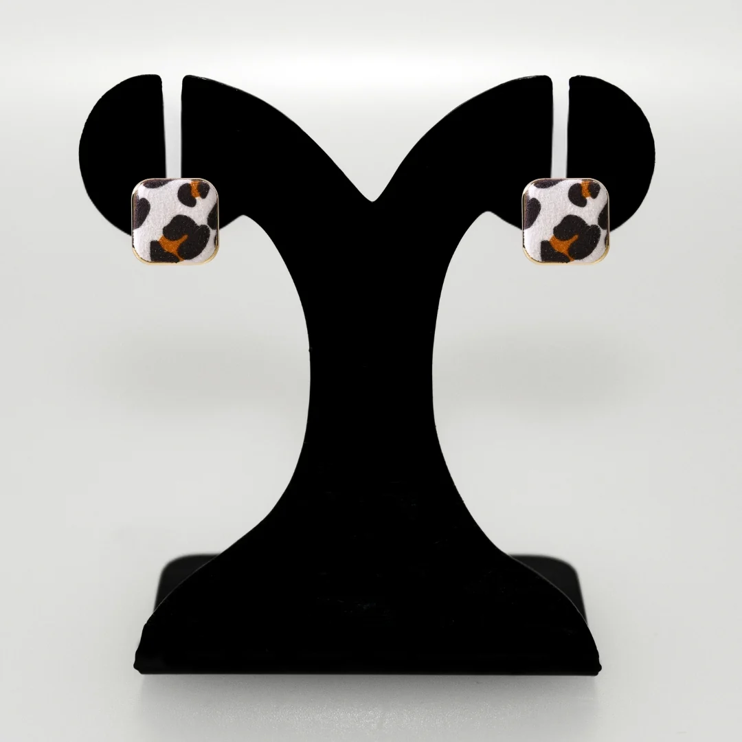 Bold Animal Print Square Metal Studs - Image 6