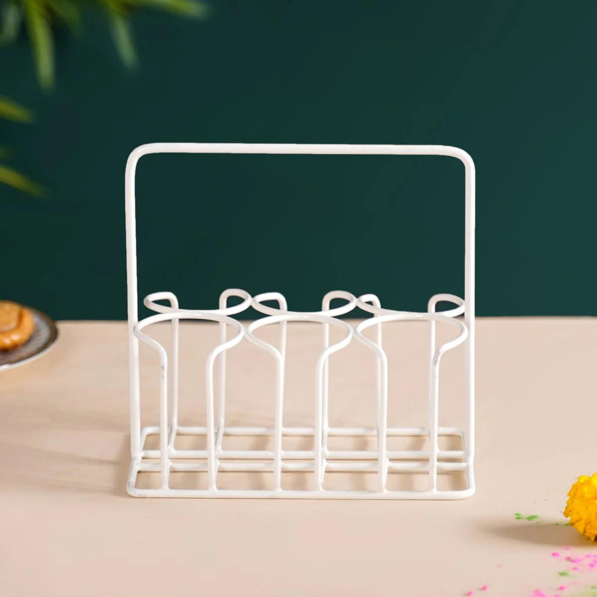 Bombay Cutting Chai Terracotta Kulhad Set Of 6 With White Metal Stand - Image 11