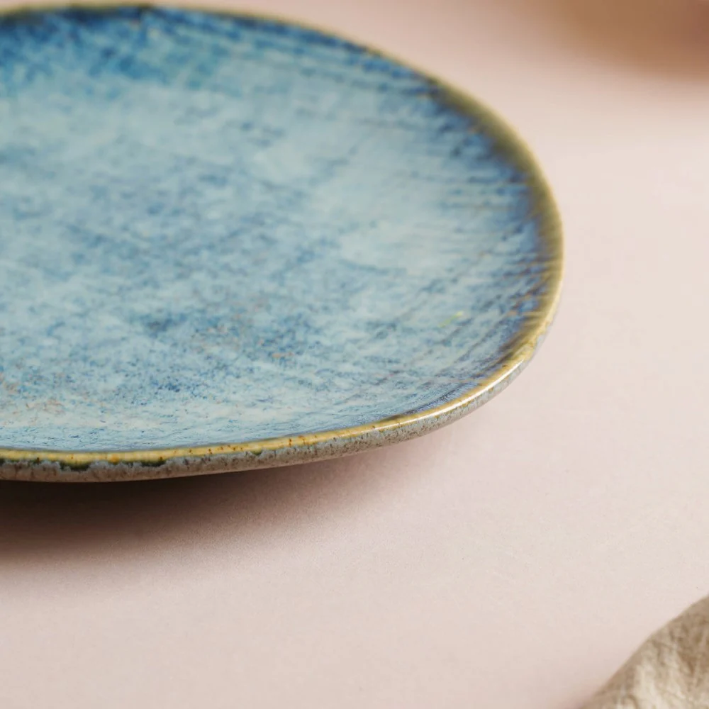 Boracay Organic Shaped Snack Plate Blue 7 inch - Image 6