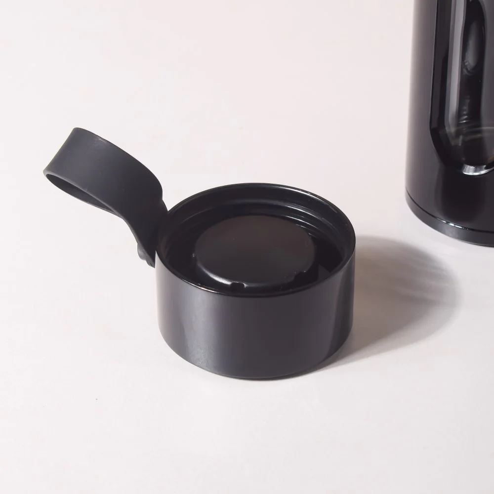 Borosilicate Glass Flask With Strainer Black 500ml - Image 6