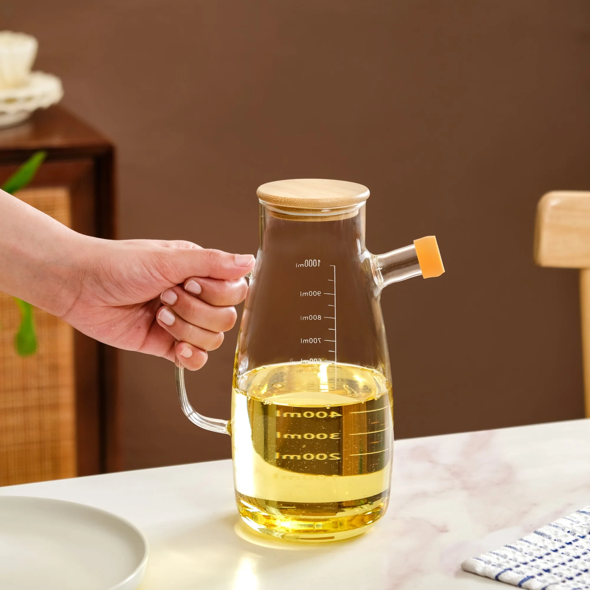 Borosilicate Glass Kitchen Oil Dispenser 1000ml - Image 3