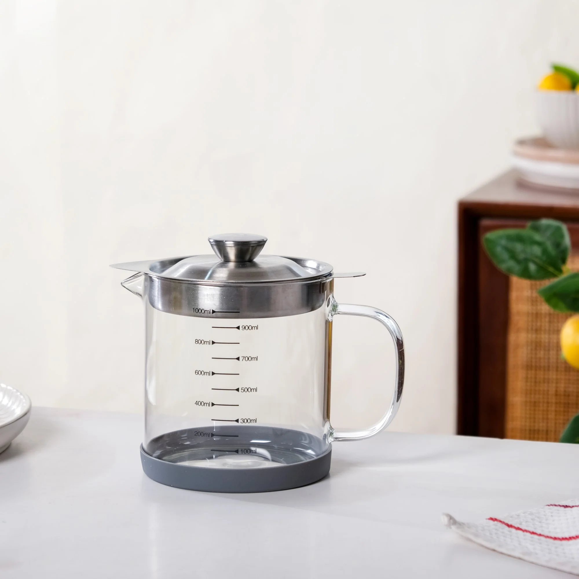 Borosilicate Glass Oil Pot With Strainer 1000ml - Image 8