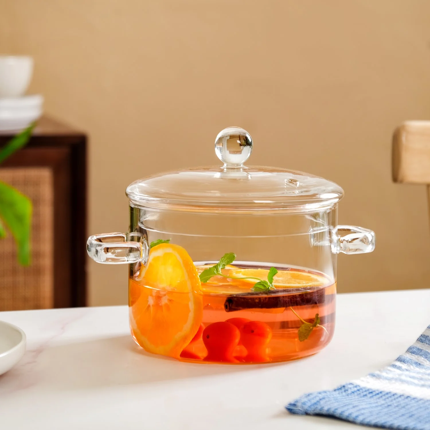 Borosilicate Glass Stovetop Cooking Pot 1650ml - Image 6