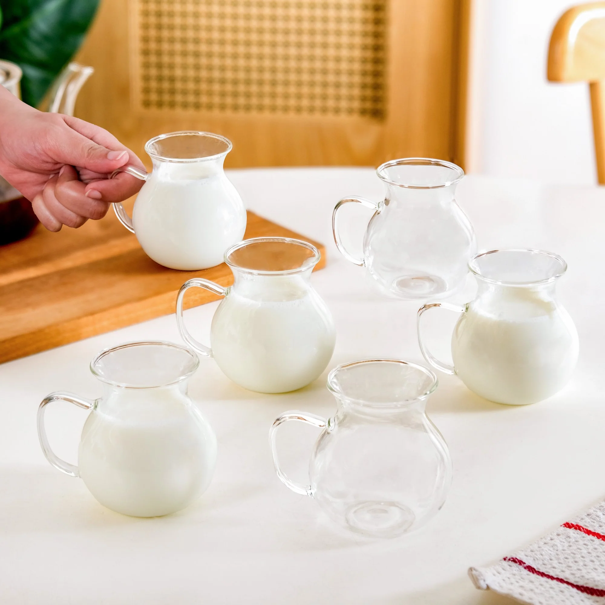 Borosilicate Milk And Creamer Pots Set Of 6 200ml - Image 2
