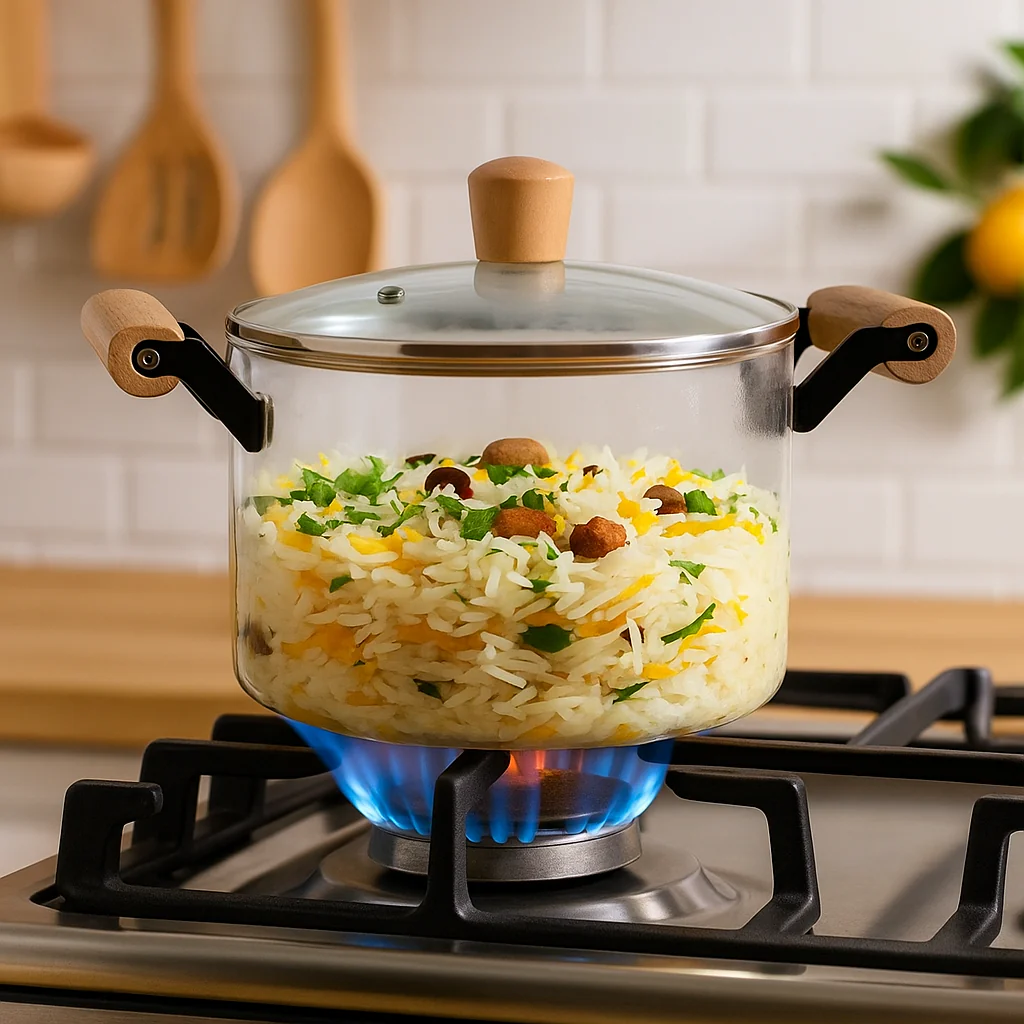 Borosilicate Simmer Pot With Handle Medium 3500ml - Image 5