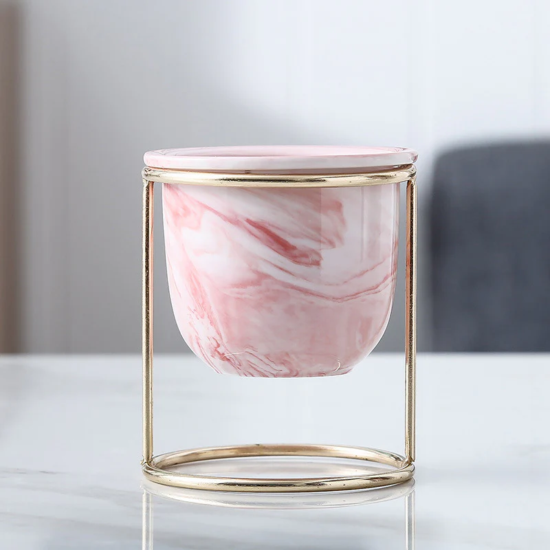 Botanica Marble Pink Planter with Stand - Image 9