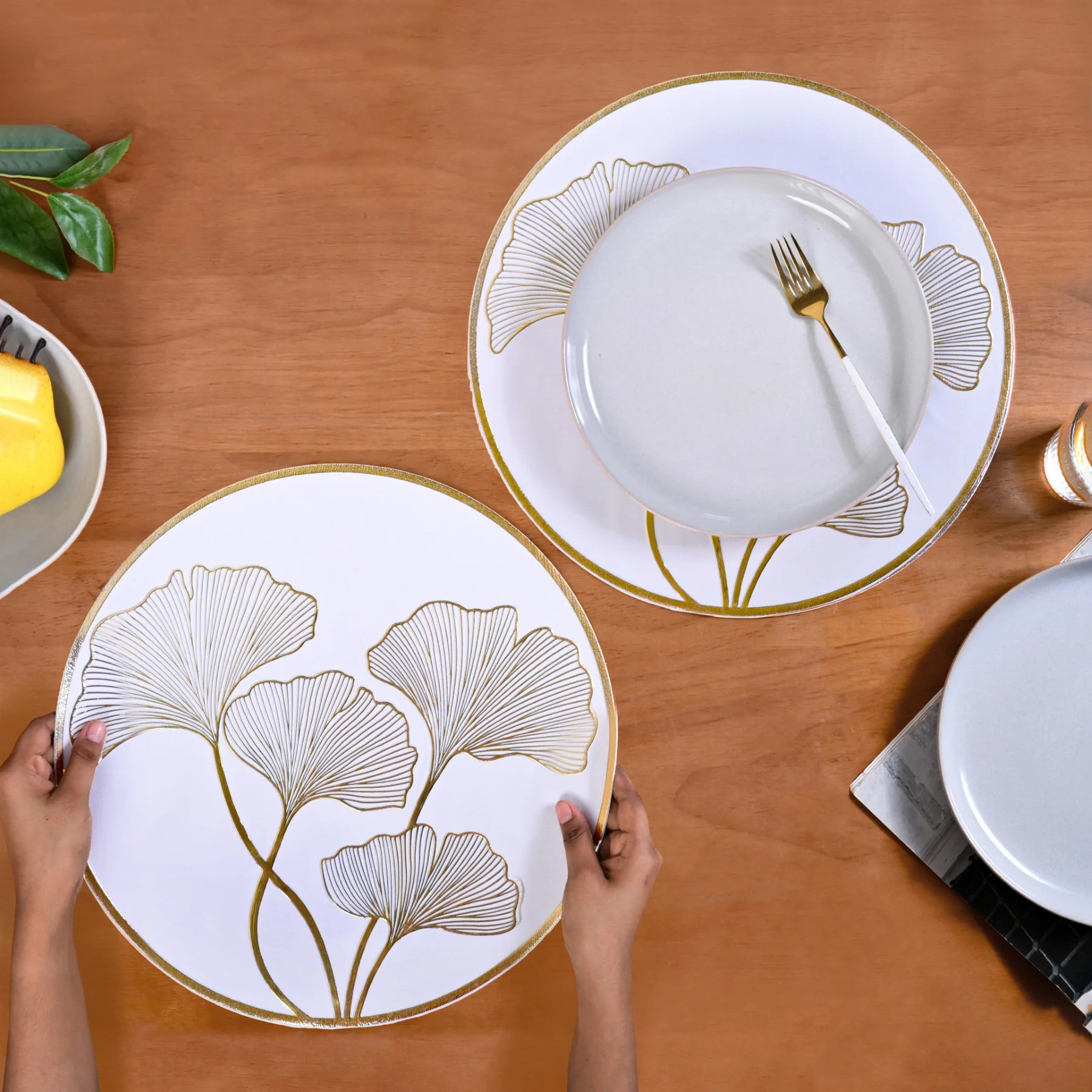 Botanical Gold Placemats Set Of 6 - Image 2