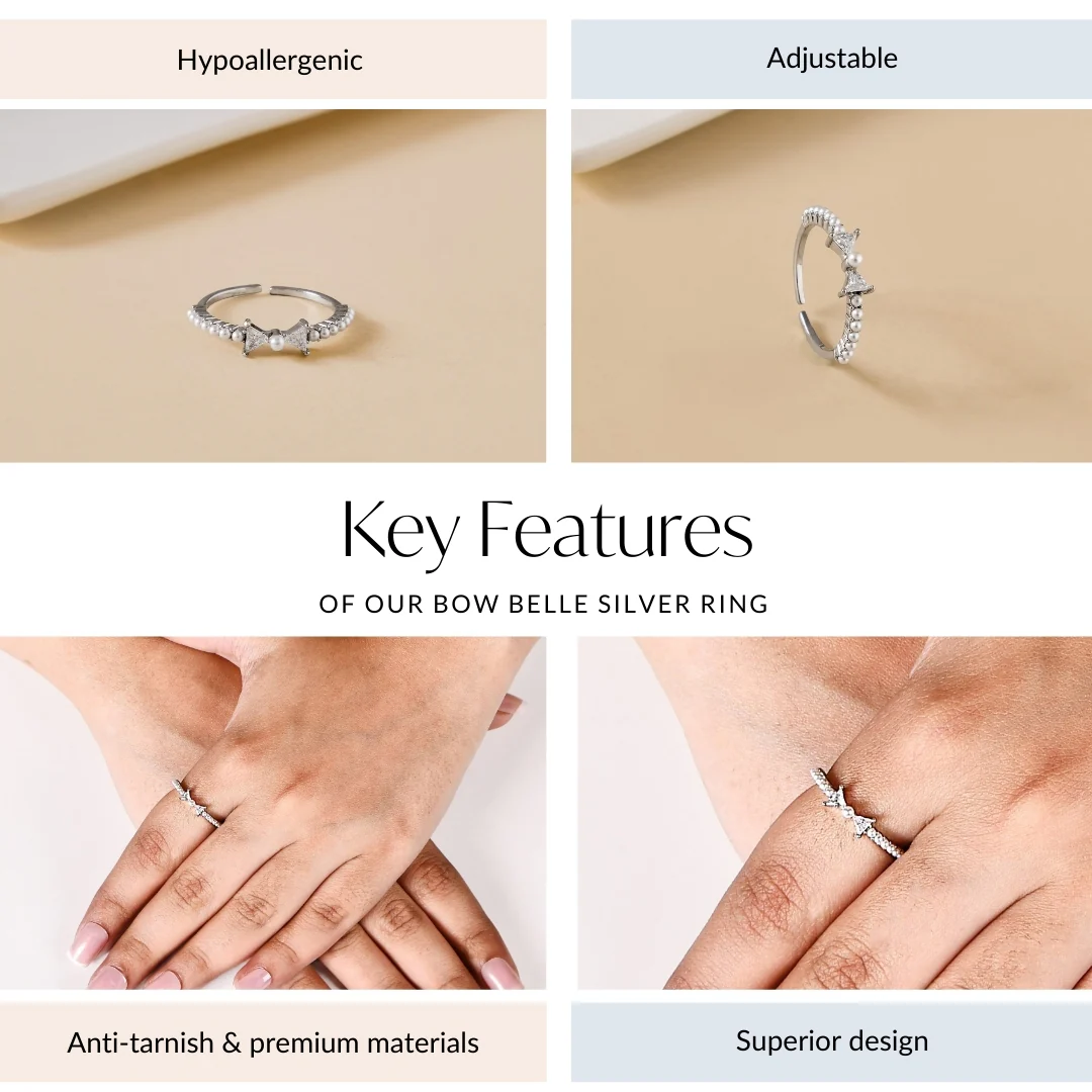 Bow Belle Silver Ring - Image 4