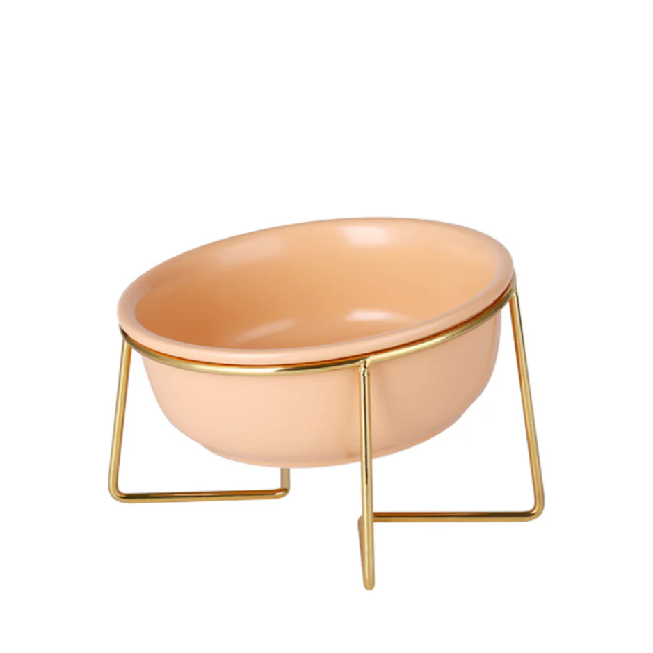 Ceramic Bowl With Metal Stand Peach 800 ml - Image 4