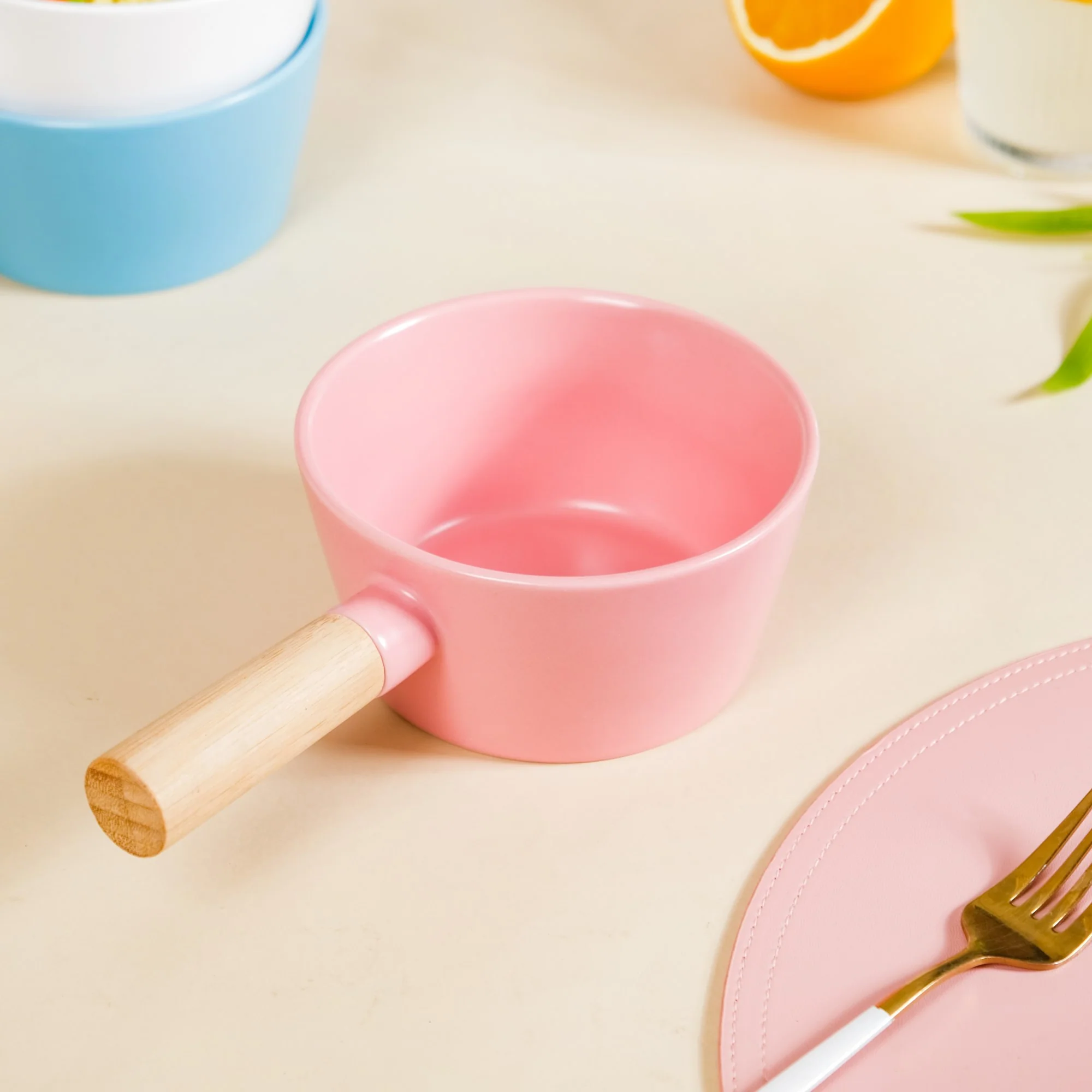 Bowl With Wooden Handle - Image 3