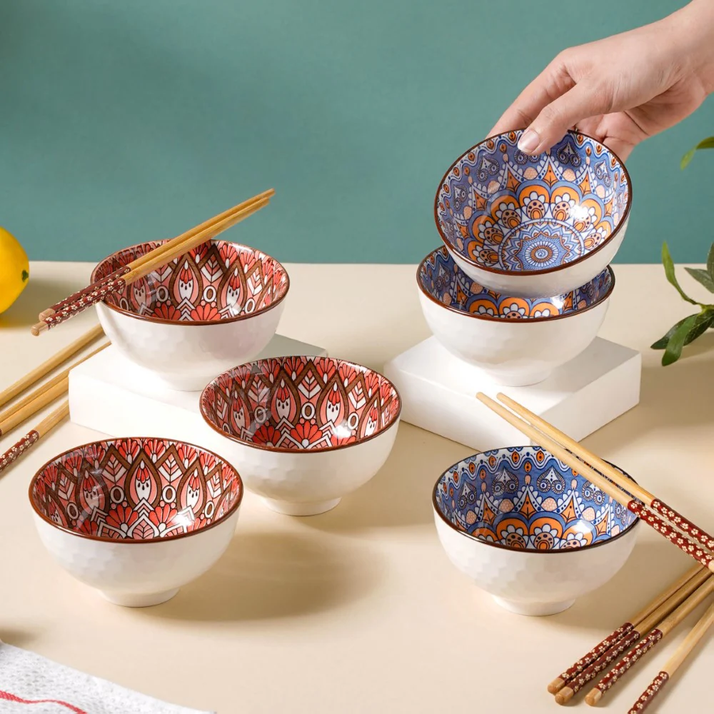 Bowls with Chopsticks Set of 6 - Image 4