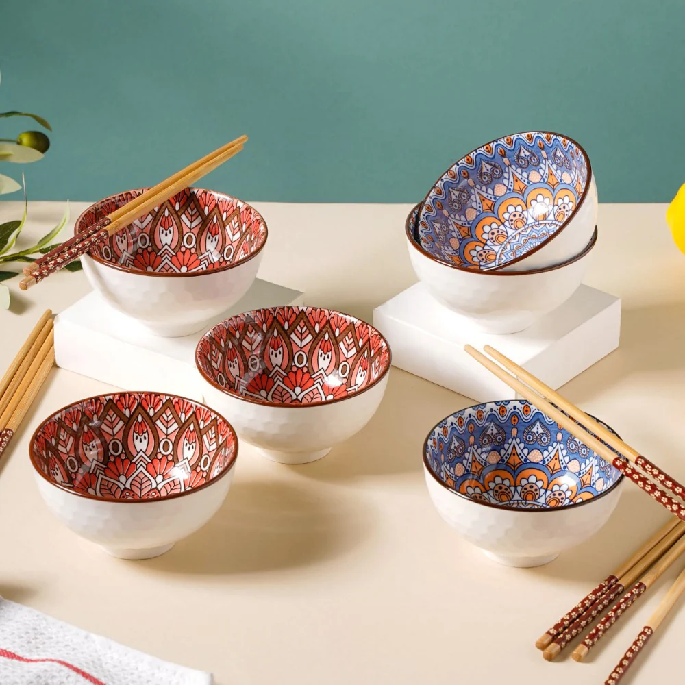 Bowls with Chopsticks Set of 6 - Image 7