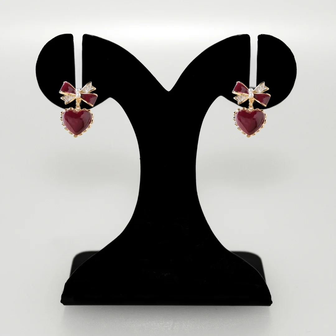 Bows And Hearts Drop Earrings - Image 6