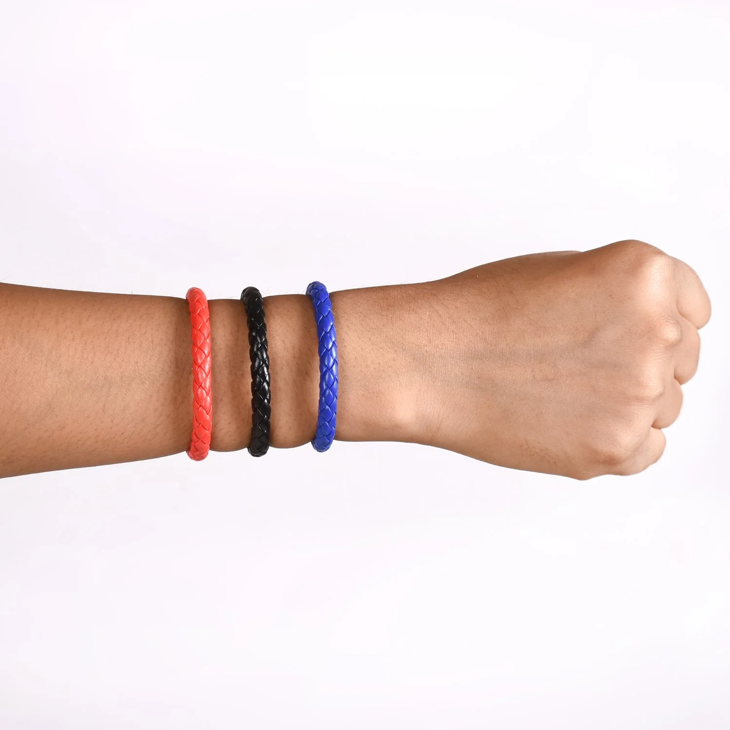 Braided Solid Colour Bracelet Set Of 3 - Image 2
