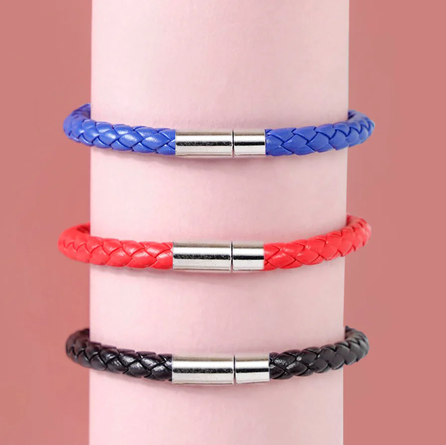 Braided Solid Colour Bracelet Set Of 3 - Image 3